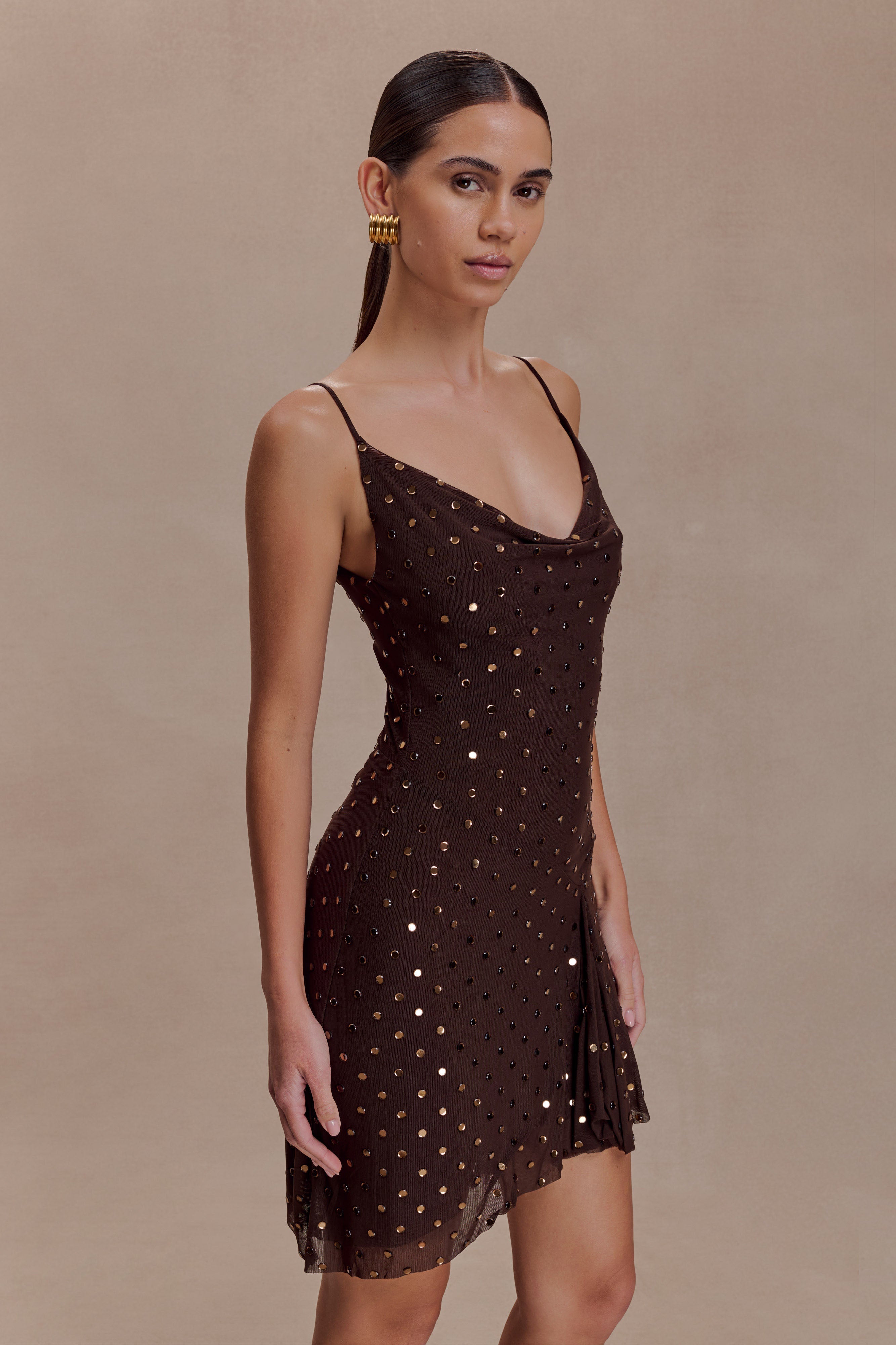 Zahra Cowl Mini Dress