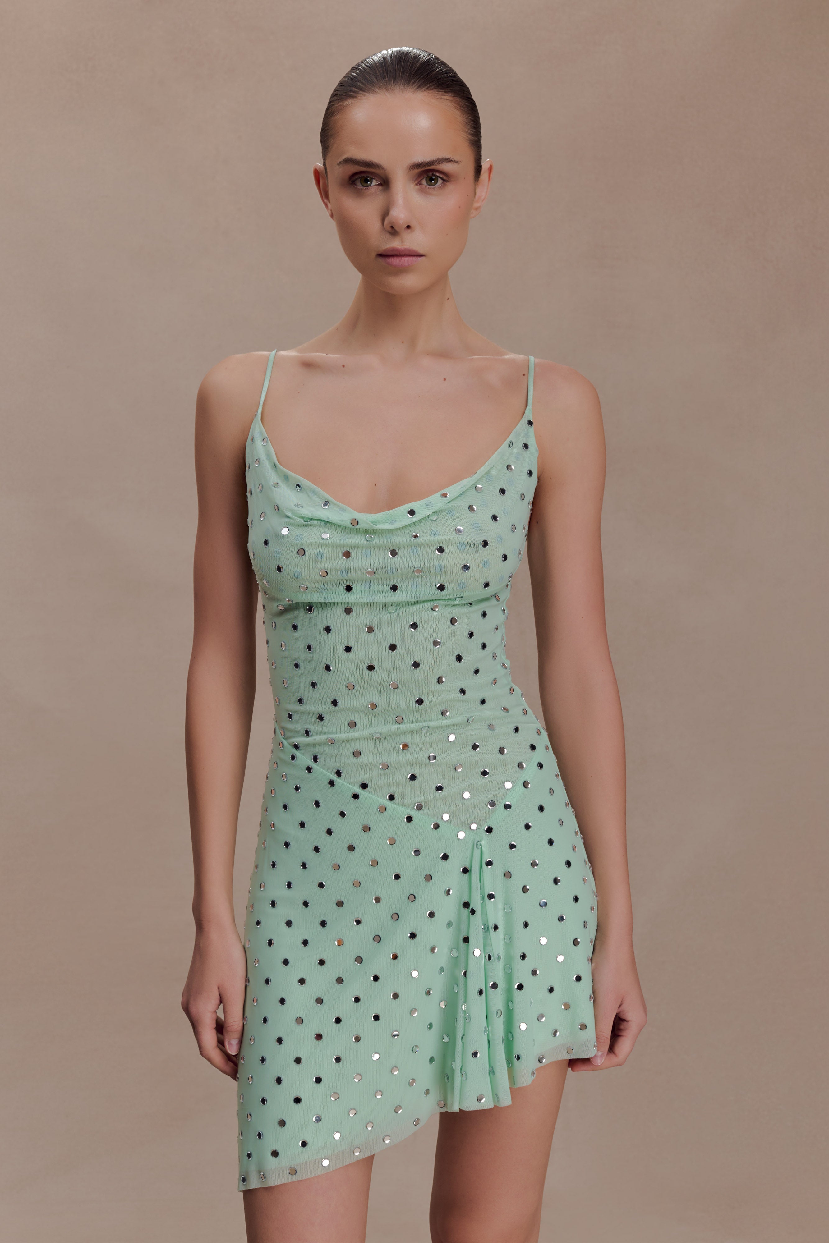 Zahra Cowl Mini Dress