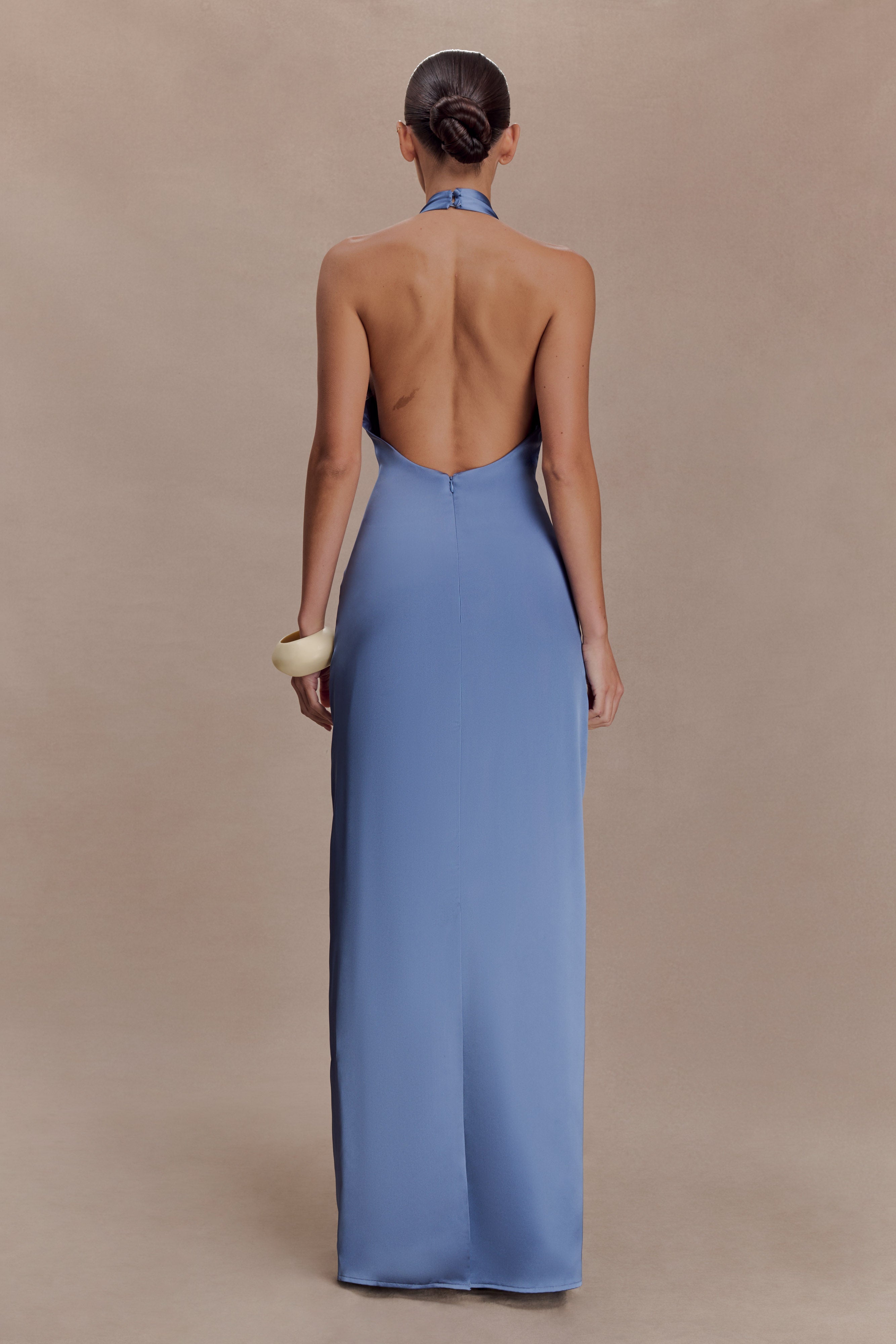 Satin Halter Maxi Dress