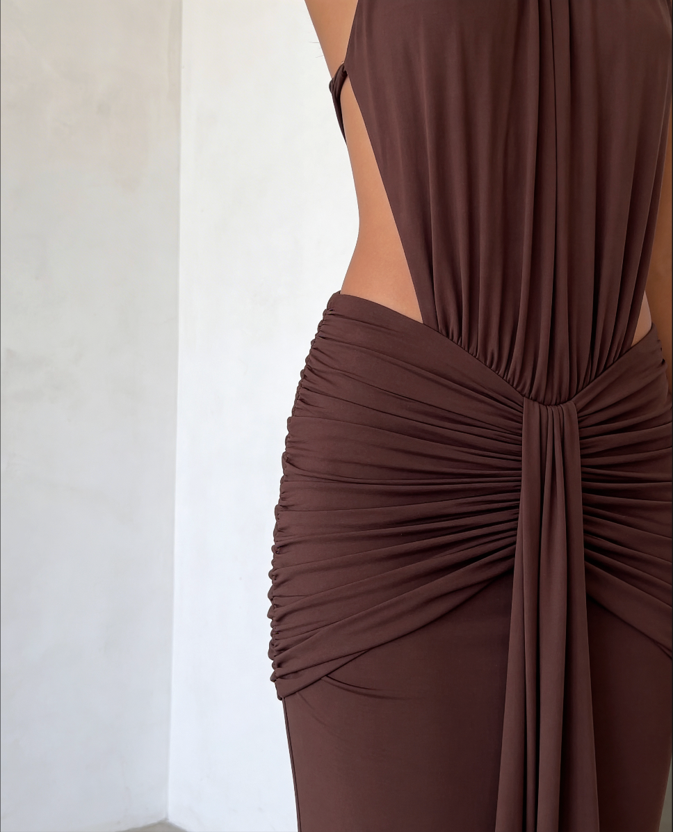 Backless Halter Maxi Dress