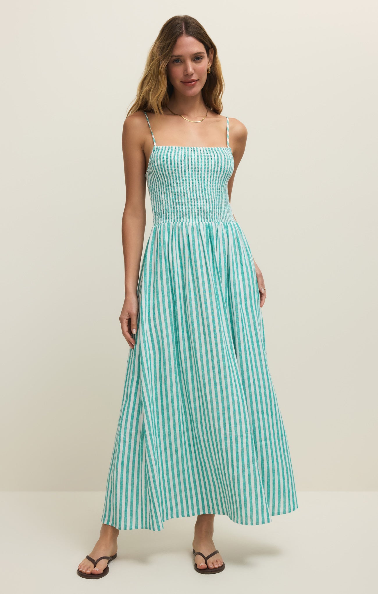 Stripe Linen Maxi Dress