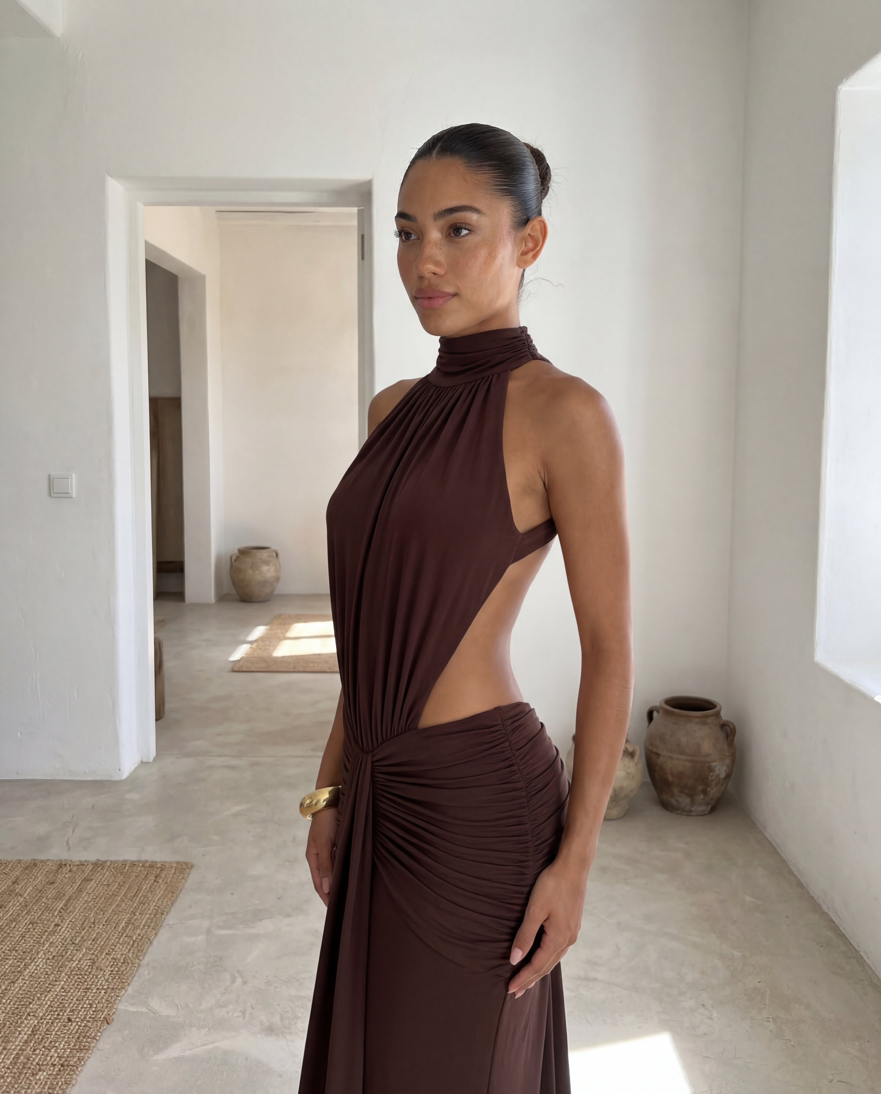 Backless Halter Maxi Dress